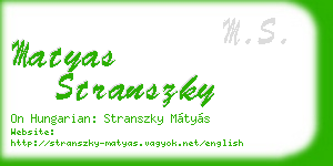matyas stranszky business card