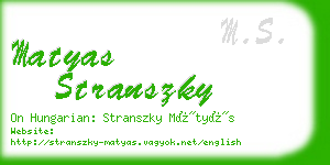 matyas stranszky business card